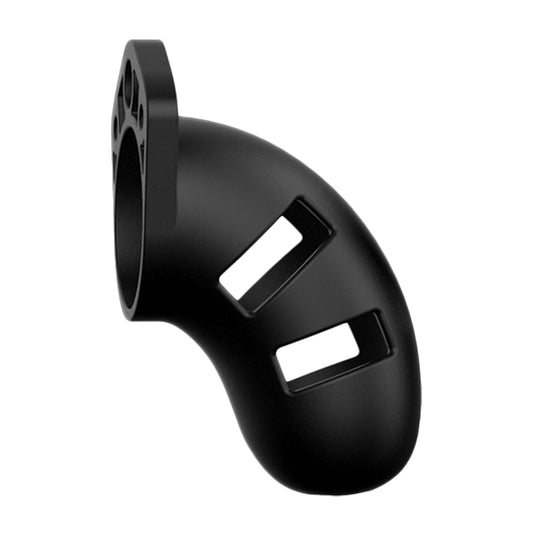 Black silicone chastity device for men