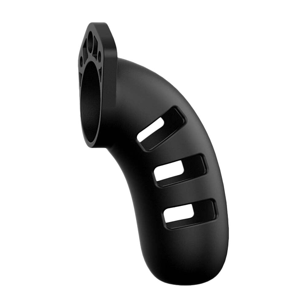 Black silicone chastity cage