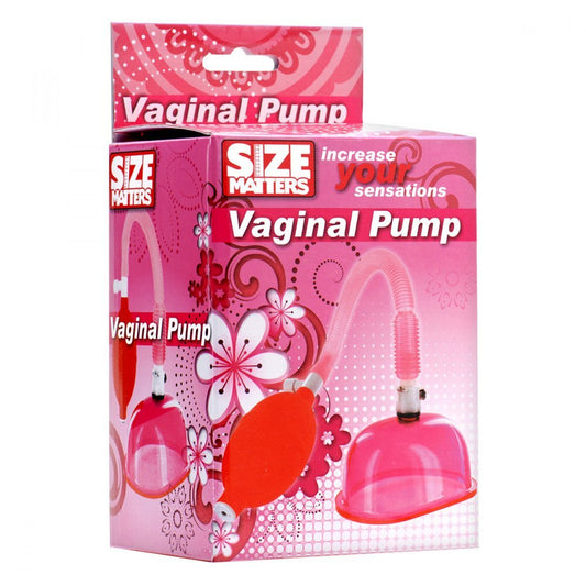 Size Matters Vaginal Pump: Intensify your pleasure with this cheeky, body-positive aid for adventurous exploration. Pink packaging.