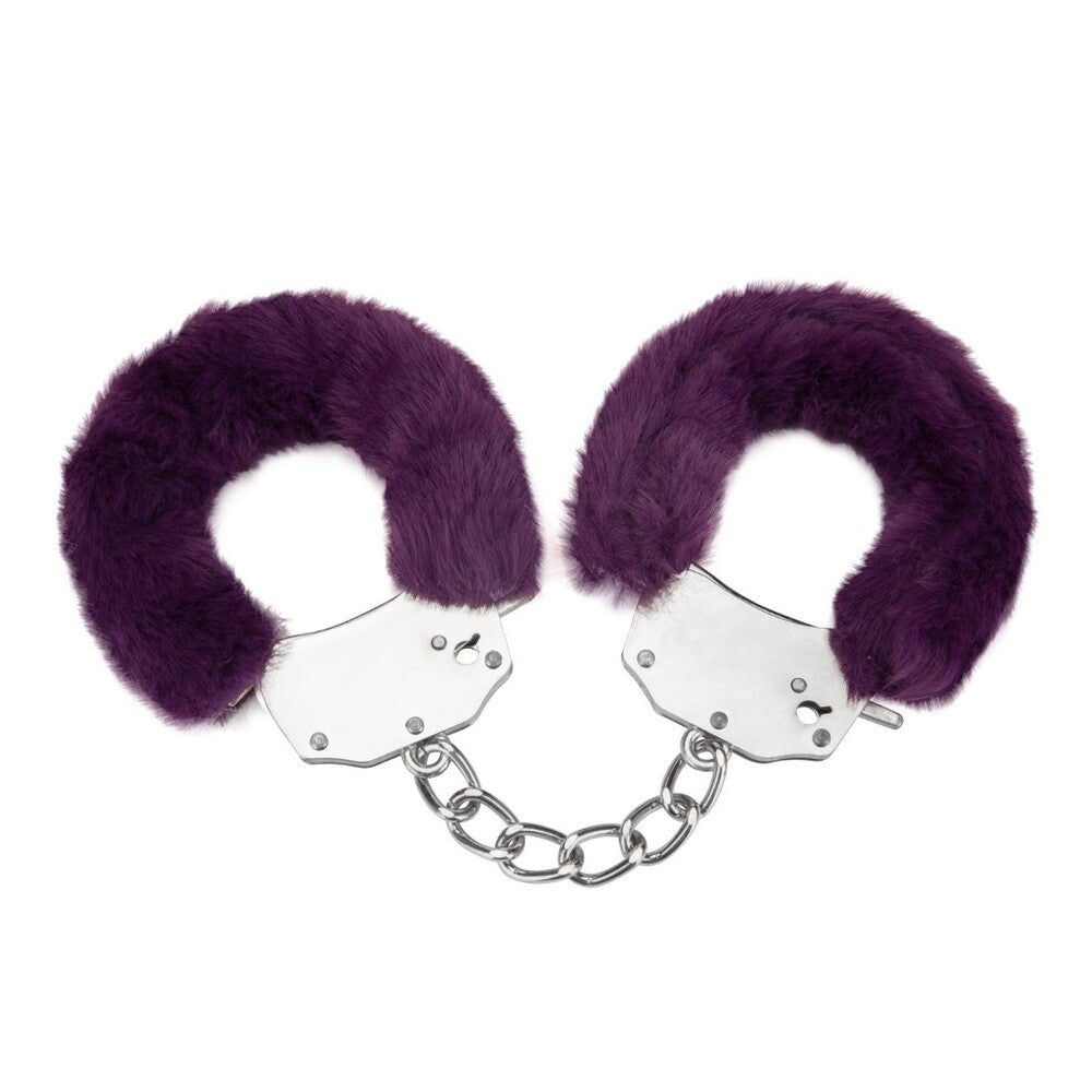 Purple faux fur handcuffs