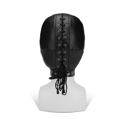 Black hood with laced back detail