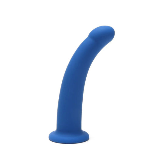 Blue curved dildo from Me You Us.