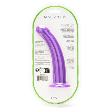 Purple curved silicone dildo.