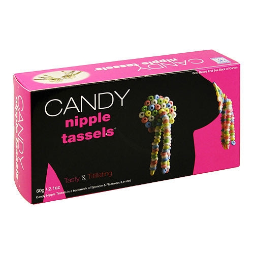 Cheeky candy nipple tassels. A sweet, playful indulgence for a touch of tantalising fun.