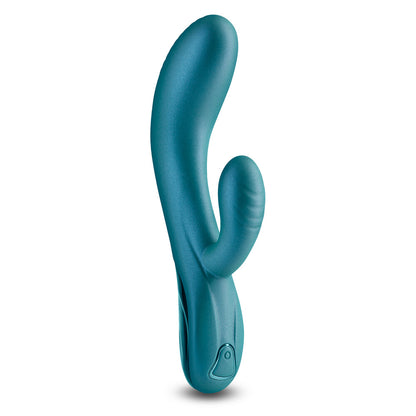 Metallic green pleasure toy for exploration and self-love.