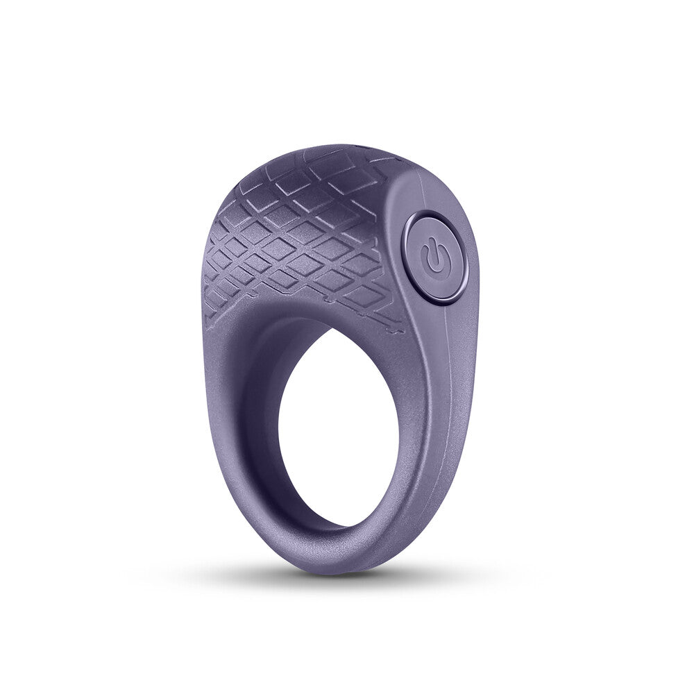 Lilac rechargeable cockring for intimate fun.
