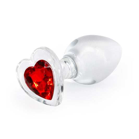 Crystal butt plug with heart jewel.