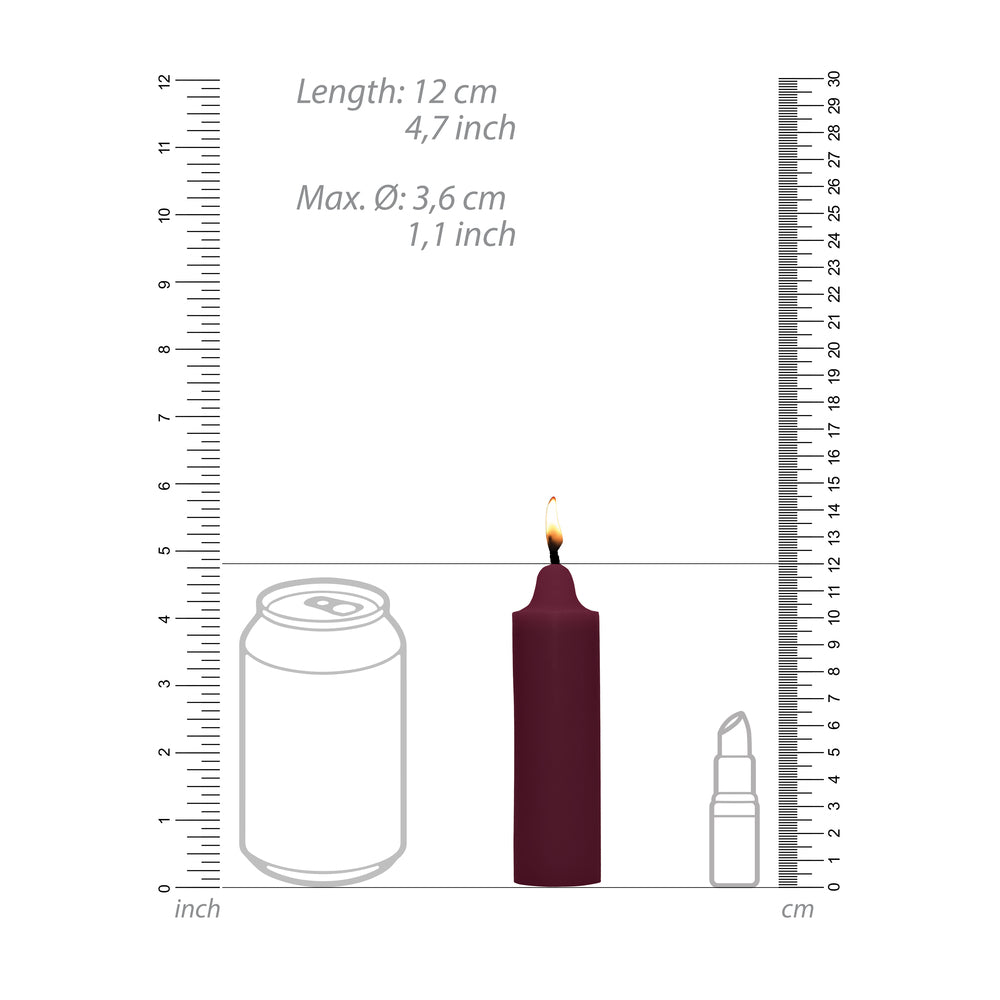 Ouch Wax Play Candle dimensions, rose scented from Shots Toys. Fun for the boudoir.