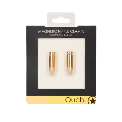 Ouch bullet magnetic nipple clamps gold