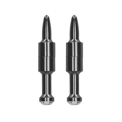 A pair of grey magnetic nipple clamps with diamond pin accents.