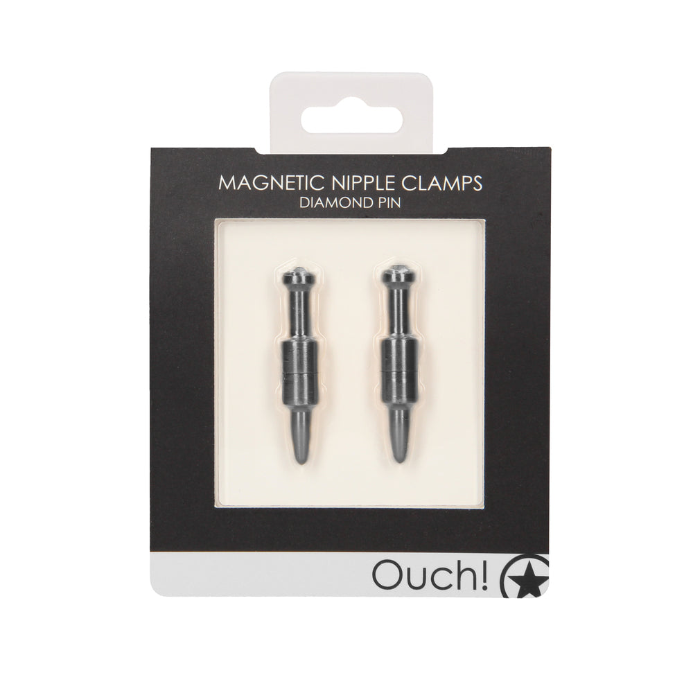 Ouch! Diamond pin magnetic nipple clamps in packaging.