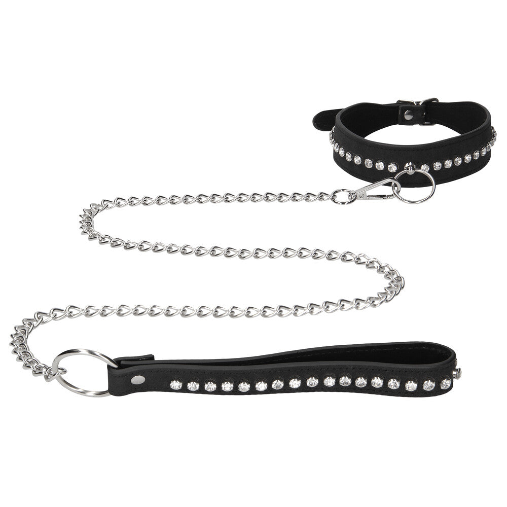 Diamond studded collar and leash set