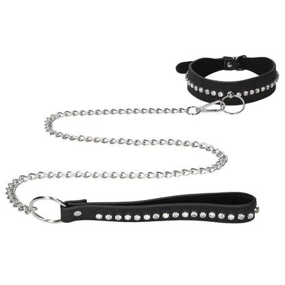 Diamond studded collar and leash set