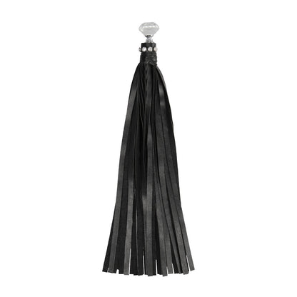 Diamond-topped black faux leather flogger