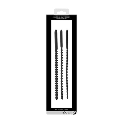 Ouch! silicone dilator set for urethral sounding in packaging.