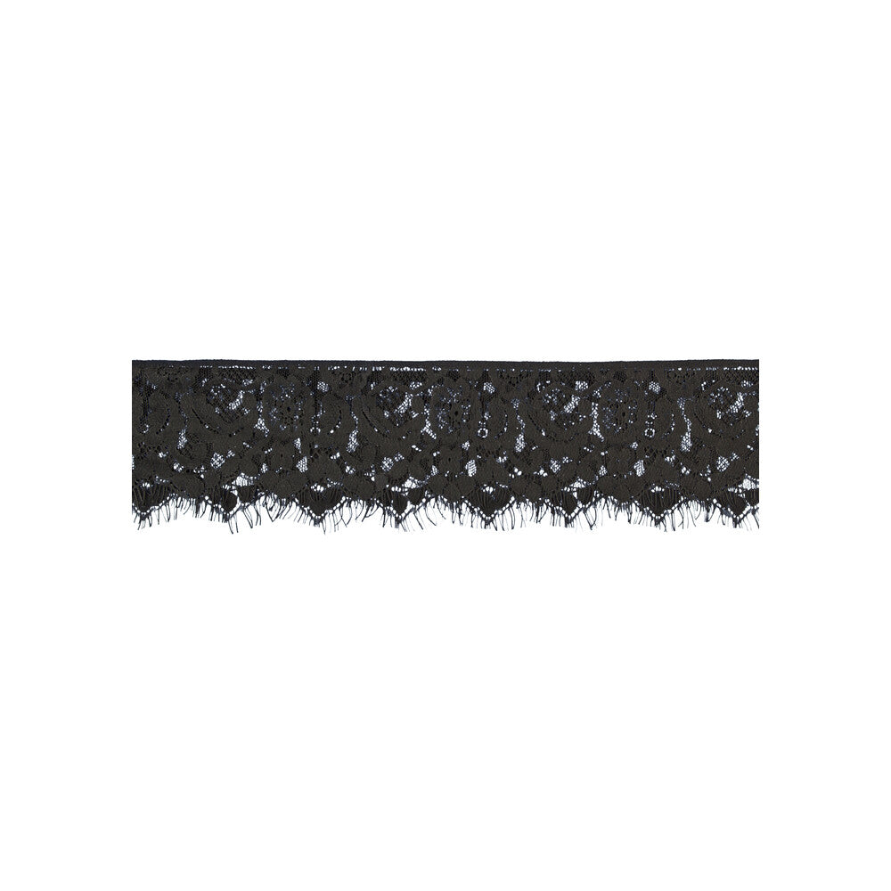 Black lace eye mask detail.