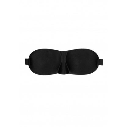 Black Ouch Satin Curvy Eye Mask for restful sleep.