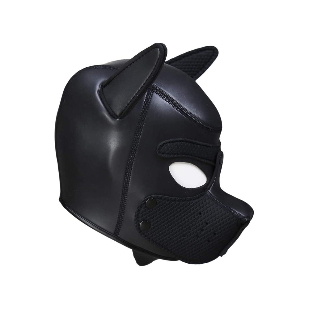 Black neoprene puppy play mask
