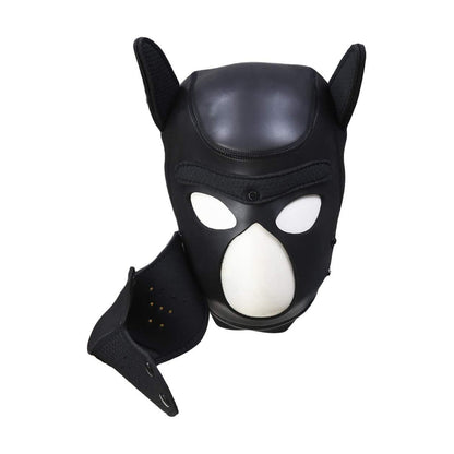 Black neoprene puppy mask for playful pup role-play.
