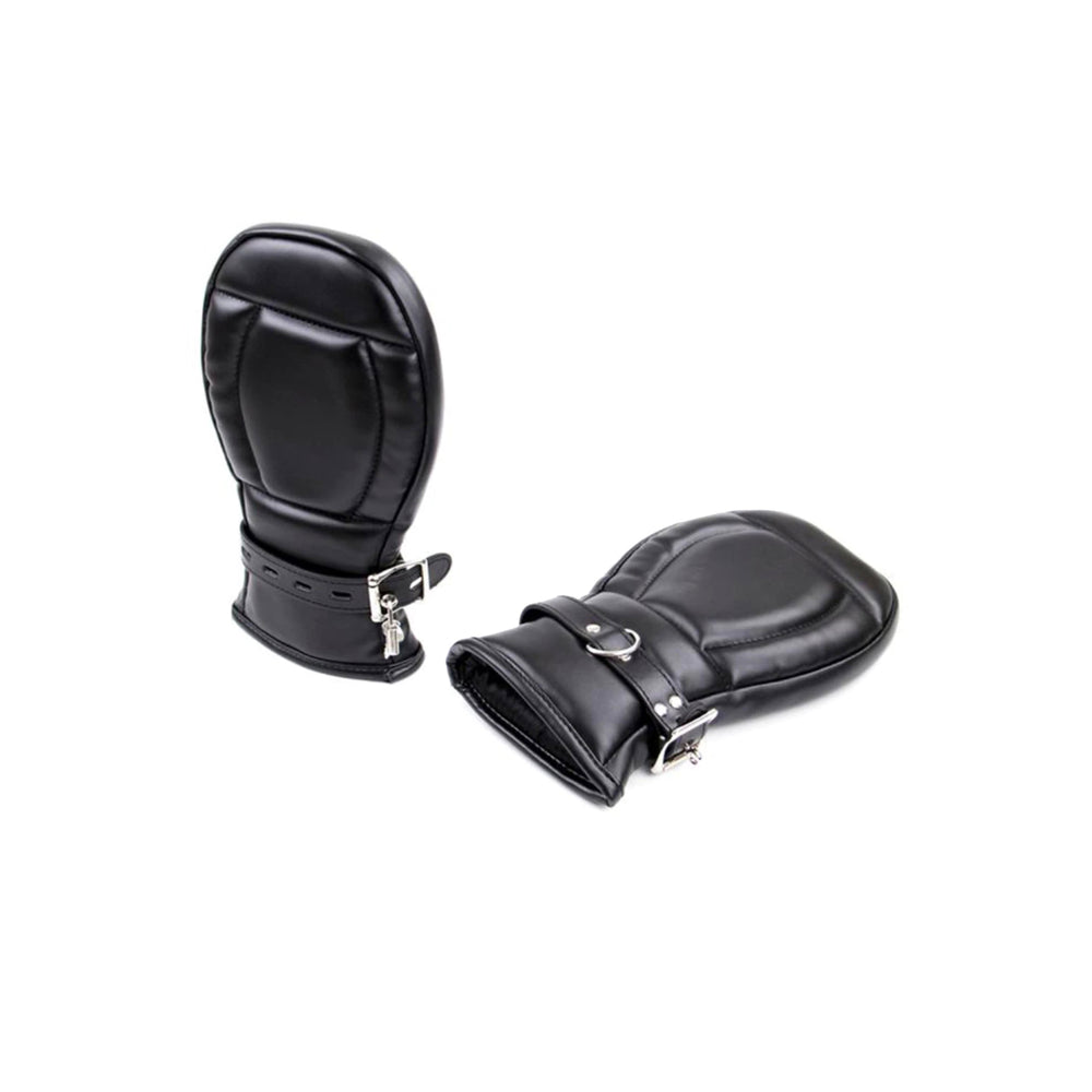 Black neoprene puppy play mitts