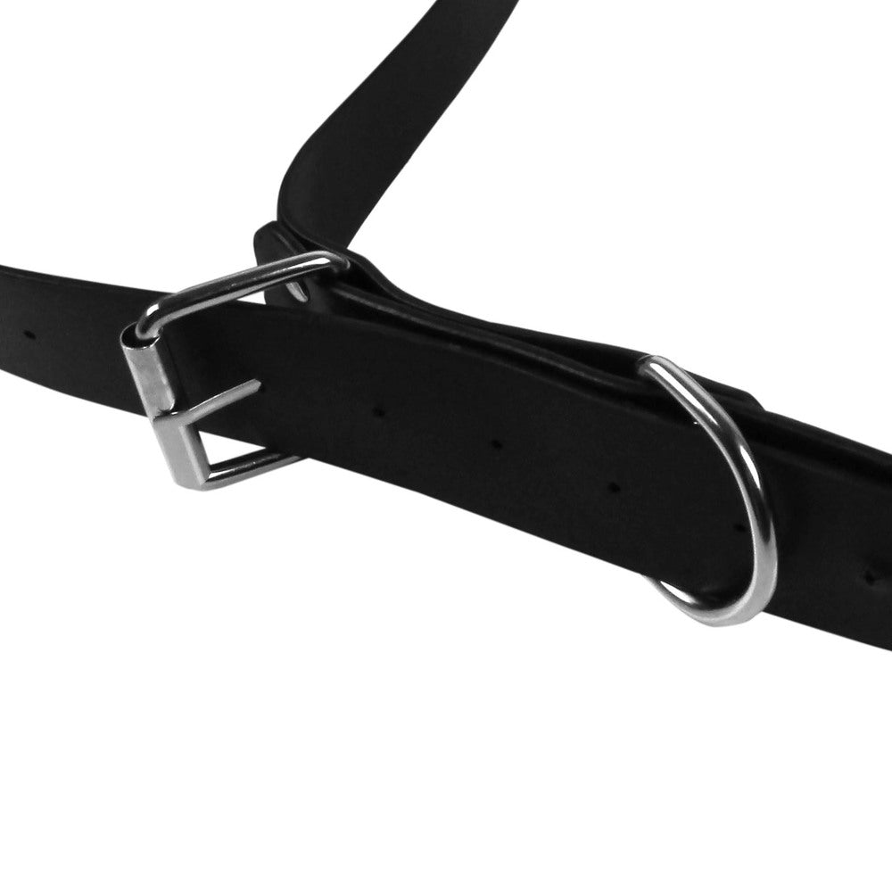 Close-up of the Ouch padded thigh sling with metal rings.