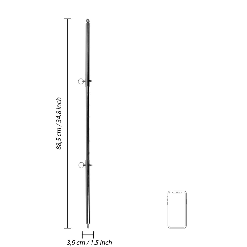 Ouch adjustable spreader bar with dimensions.
