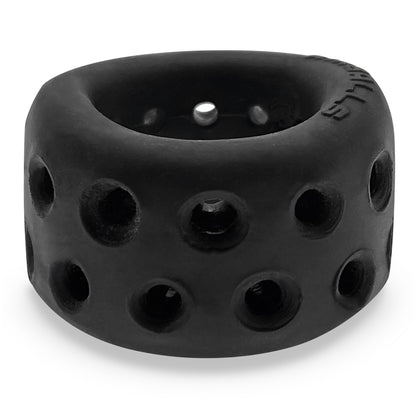Black Oxballs AirLite ball stretcher with ventilation holes.