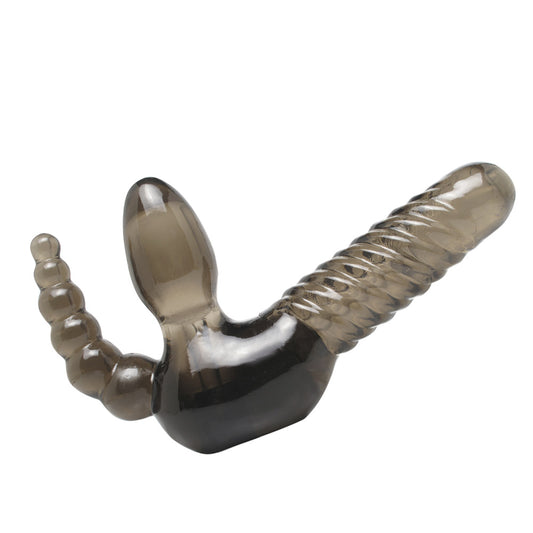 Strapless dildo strap-on with anal beads