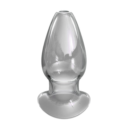 Crystal-clear glass pleasure plug, a tempting indulgence for intimate exploration and sensual discovery, designed for comfort and thrilling sensations.
