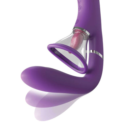 Purple stimulator with a rotating tongue.