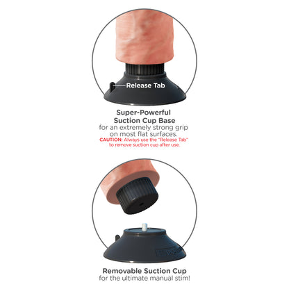 Suction cup base features for King Cock Vibrating With Balls 9 Inches toy from PipeDream.