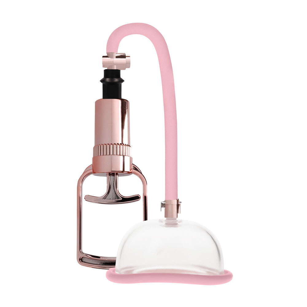 Rose gold clitoral pump by Shots Toys.