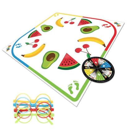 Fondle game with board, spinner, glasses and fruity fun.
