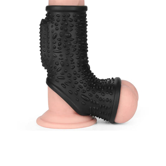 Textured penis sleeve for enhanced pleasure.