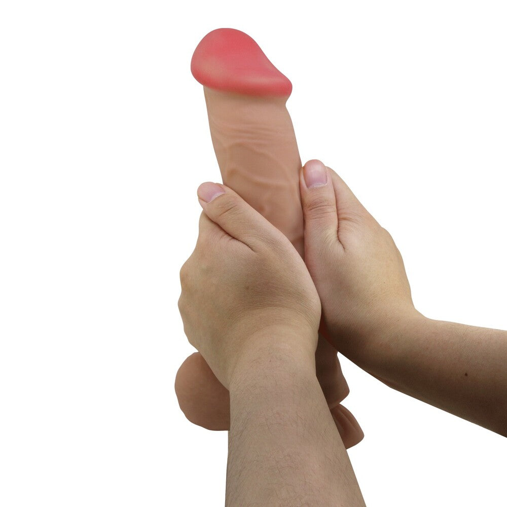 Pretty Love Lisle Sliding Skin 8 Inch pleasure toy held in hands