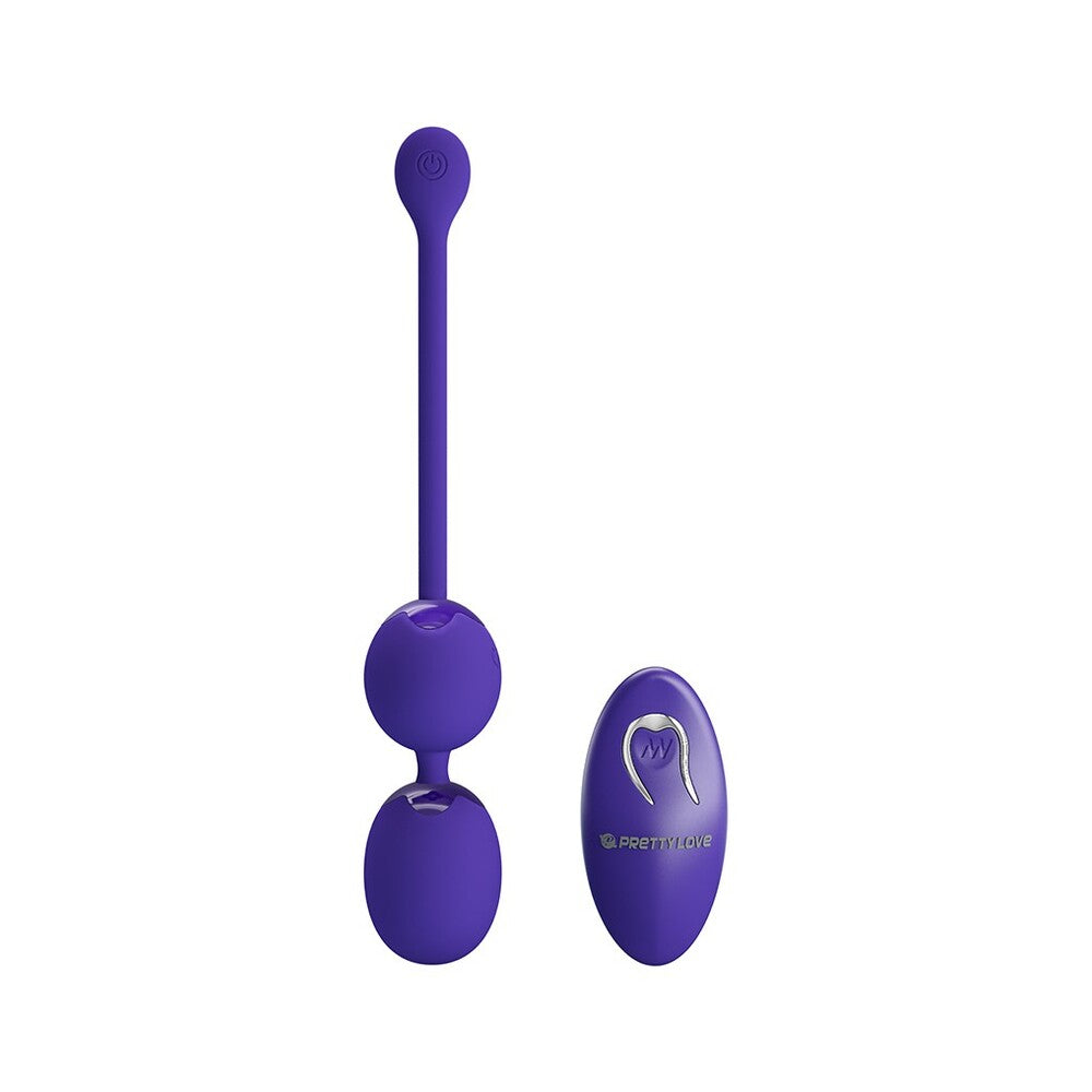 Purple Pretty Love Kegel balls with remote.