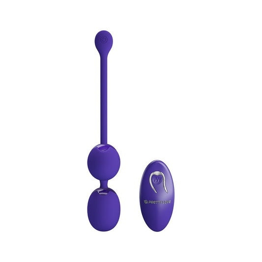 Purple Pretty Love Kegel balls with remote.