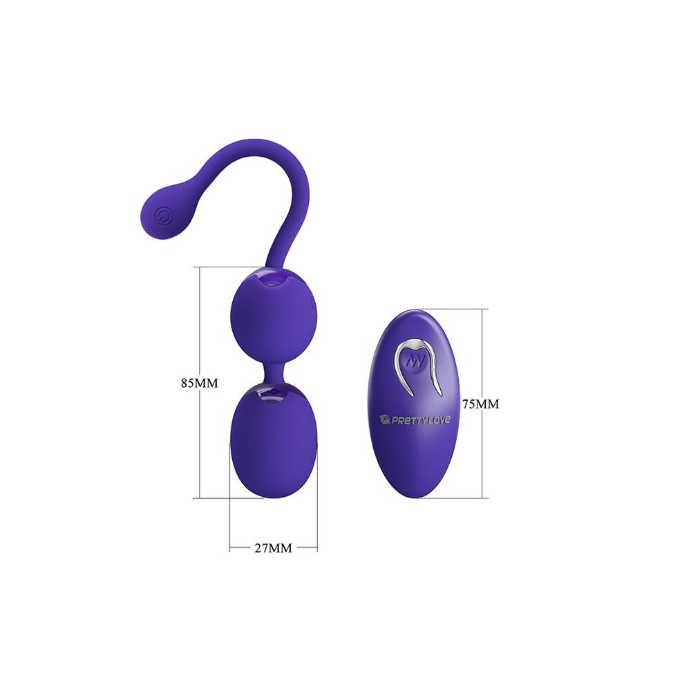 Purple Pretty Love kegel balls with remote control.