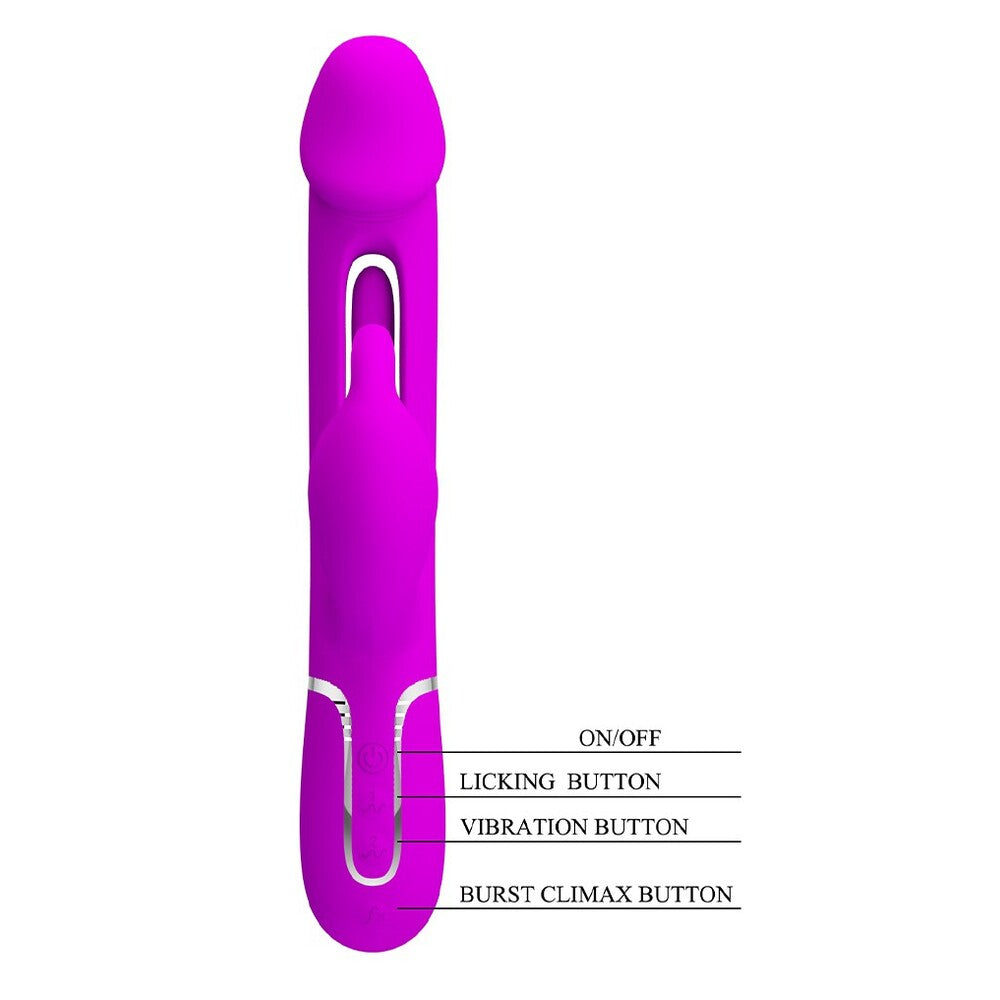 Purple rechargeable rabbit vibrator from Pretty Love.