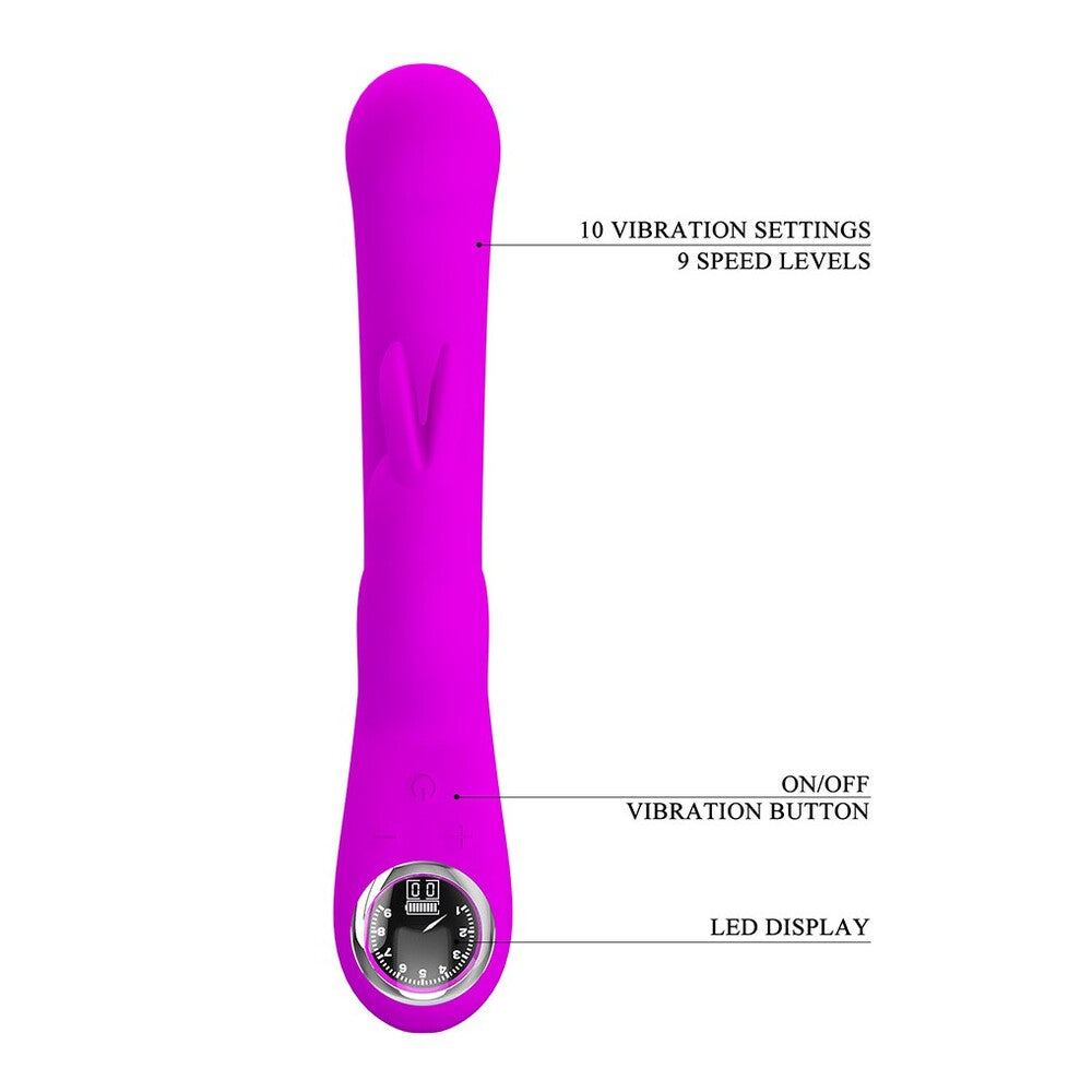 Pretty Love Lamar purple rabbit vibrator with LED display.