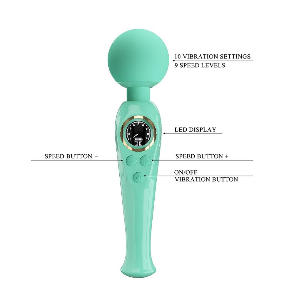 Mint green Pretty Love wand with LED display.