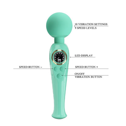 Mint green Pretty Love wand with LED display.