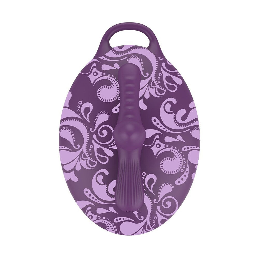 Intimate vibes meet floral fantasy with this purple pleasure perch. Vibrating bliss awaits your sit-down seduction.

