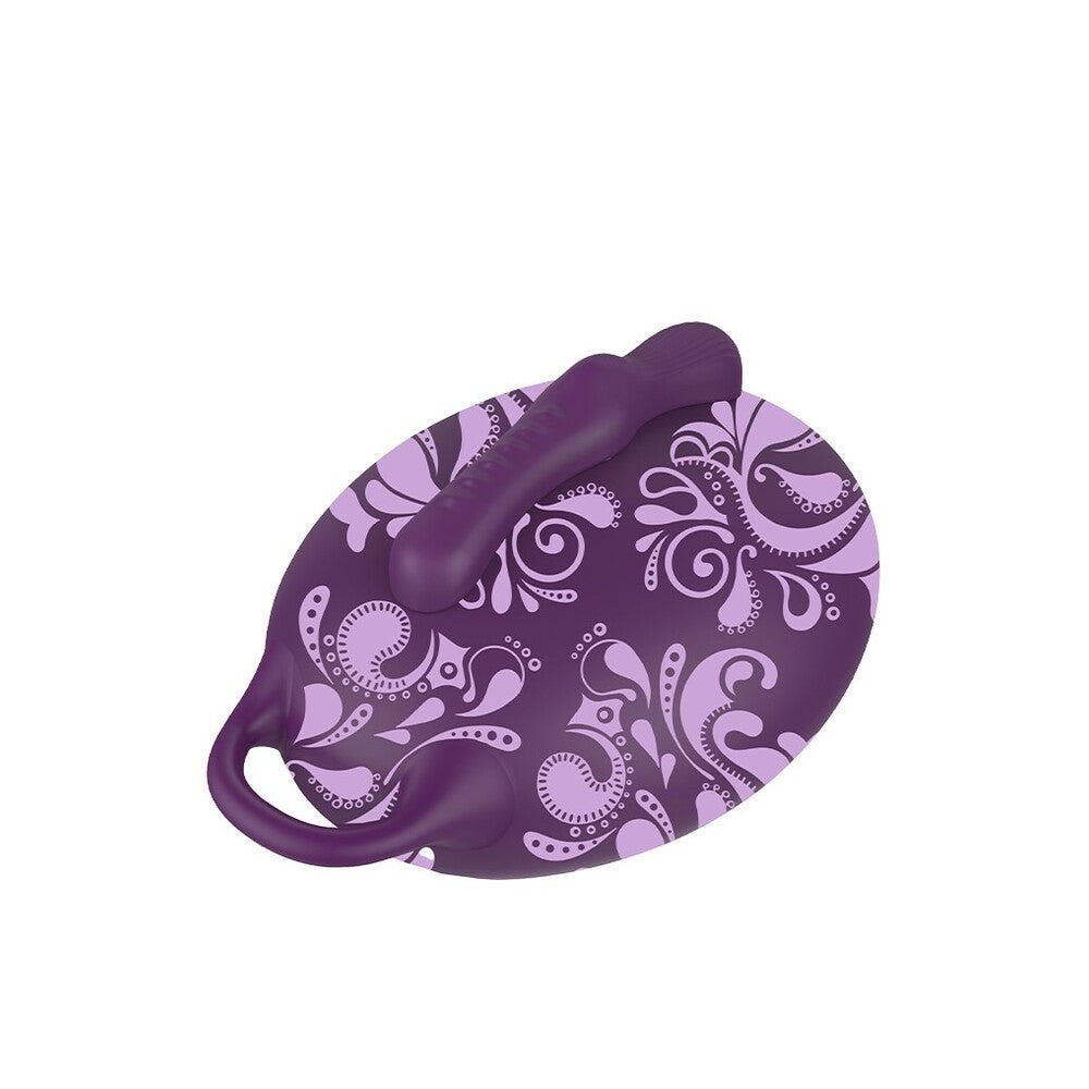Plush purple pleasure cushion, a regal retreat. Get cosy on this paisley throne, vibrating towards bliss.