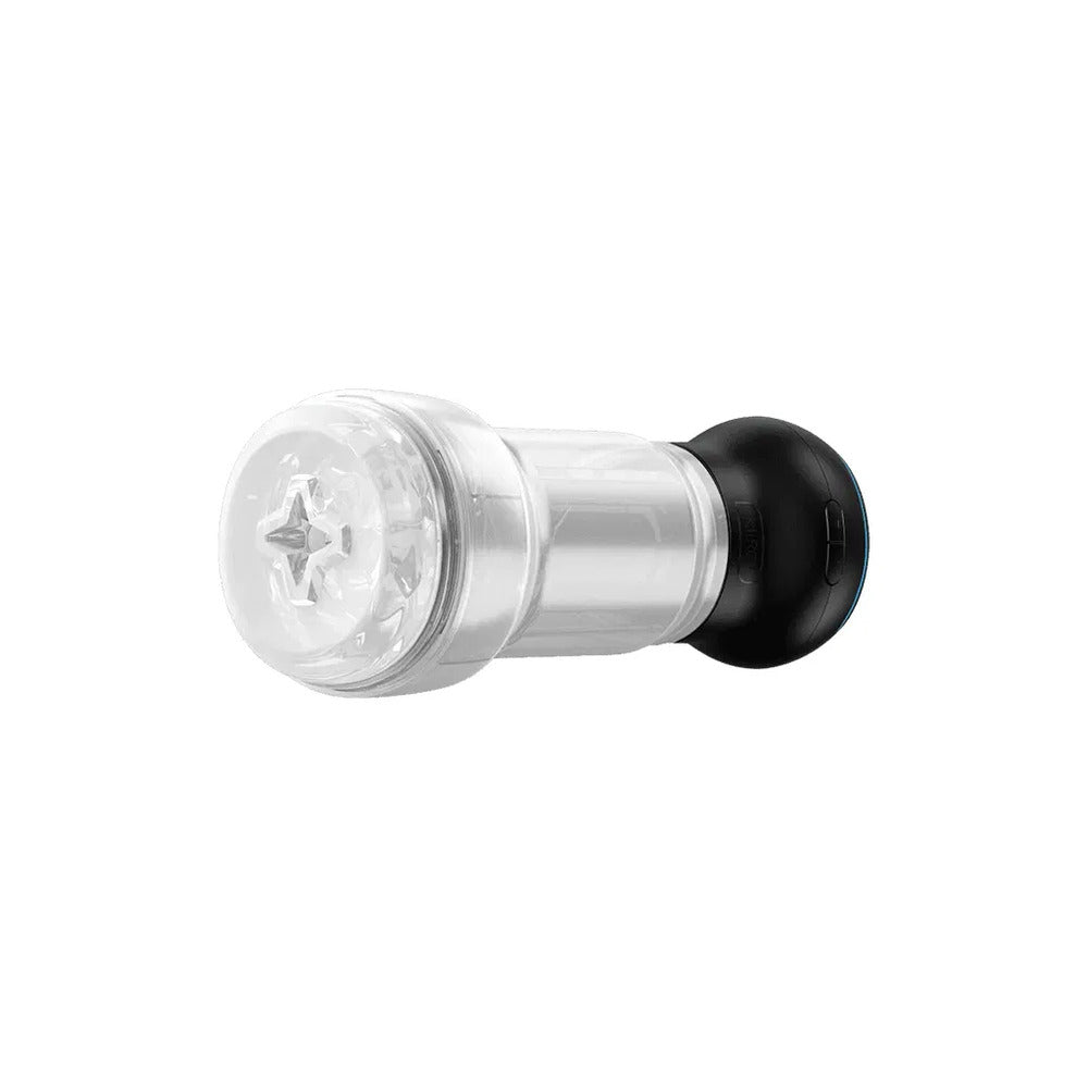 Kiiroo Feel Pocket Powerblow masturbator for men, clear with black endcap.
