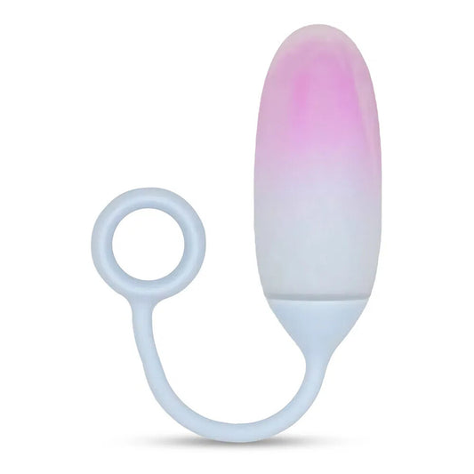 Pink and white vibrator egg.
