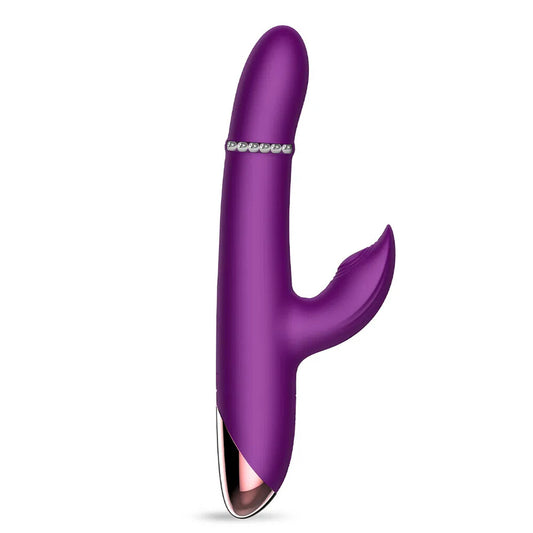 Purple rabbit vibrator with jeweled detail.