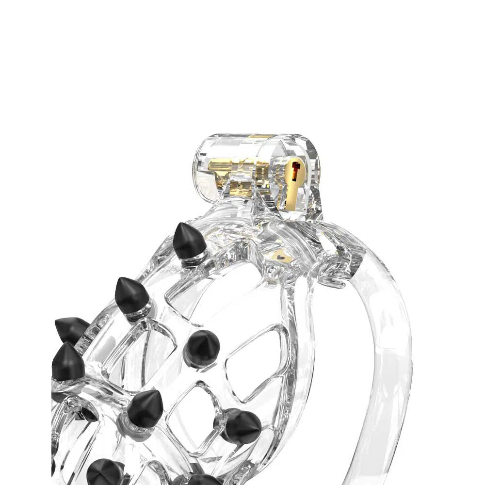 Rimba PCage PC09 Medium Transparent chastity device. Bold, empowering control.