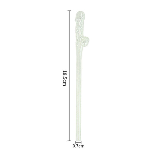 Cheeky glow-in-the-dark willy straw dimensions