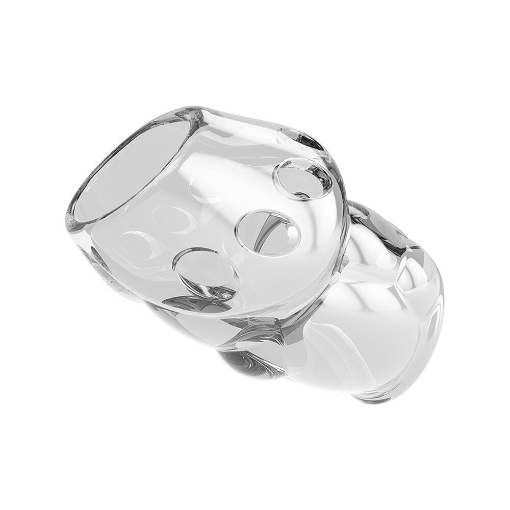 Clear silicone penis sleeve with stimulating dimples